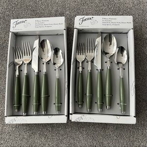 2 Sage Fiesta, 5-piece flatware sets (10 total pieces)